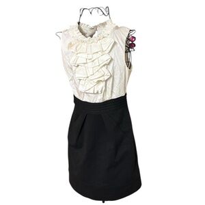 Y2K black and white ruffle dress